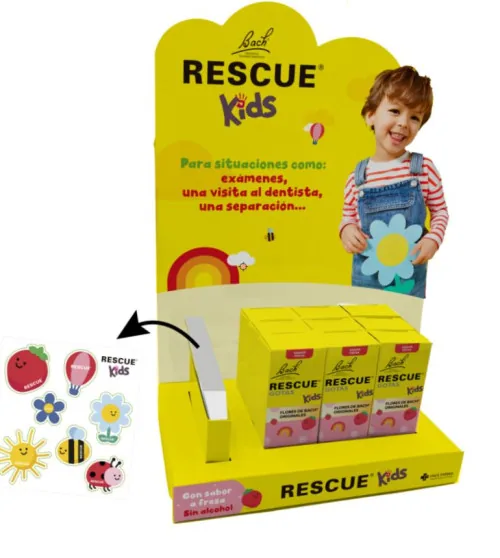 EXPOSITOR RESCUE KIDS 10 ML X9 GOTERO