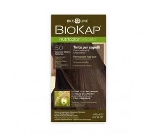 TINTE DELICATO 5.0 CASTAÑO CLARO NATURAL 140 ML TUBO - BIOKAP (TINTES, CHAMPUS BIO)