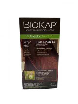 TINTE DELICATO 8.64 ROJO TIZIANO 140 ML TUBO - BIOKAP (TINTES, CHAMPUS BIO)