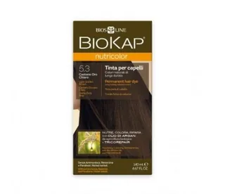 TINTE NUTRICOLOR 5.3 CASTAÑO CLARO DORADO 140 ML TUBO - BIOKAP (TINTES, CHAMPUS BIO)