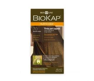 TINTE NUTRICOLOR 7.0 RUBIO MEDIO 140 ML TUBO - BIOKAP (TINTES, CHAMPUS BIO)