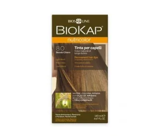TINTE NUTRICOLOR 8.0 RUBIO CLARO 140 ML TUBO - BIOKAP (TINTES, CHAMPUS BIO)