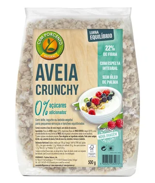CRUNCHY AVENA ESPELTA S/A 500 G BOLSA - CEM PORCENTO (ALIMENTACION NATURAL)