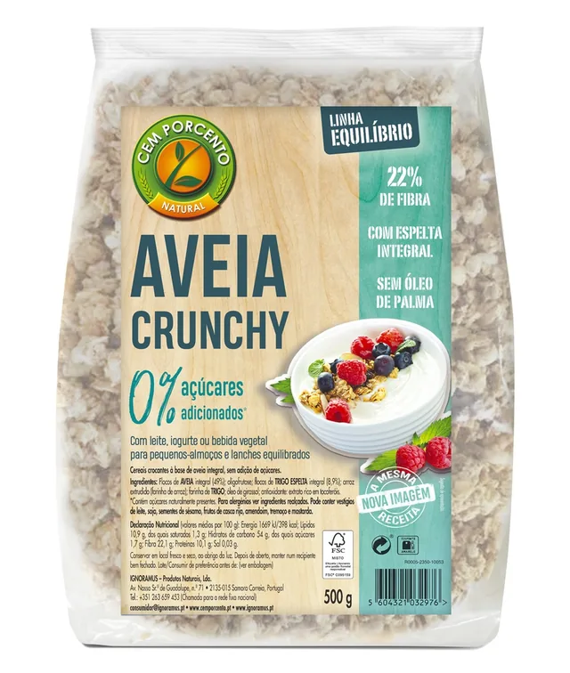 CRUNCHY AVENA ESPELTA S/A 500 G BOLSA