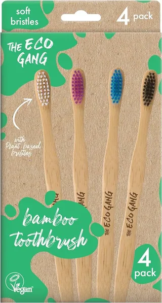 CEPILLO DE DIENTES DE BAMBÚ SUAVE PARA ADULTOS. 0 X4 - ECO GANG (CERO PLASTICO)