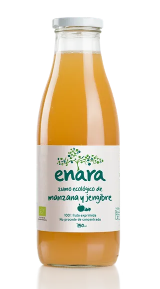 ZUMO DE MANZANA JENGIBRE BIO, 100% EXPRIMIDO 750 ML BOTELLA - ENARA (ALIMENTACION NATURAL)