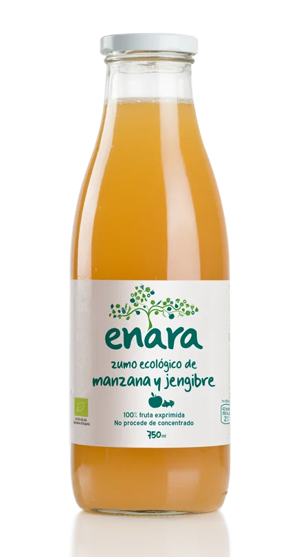 ZUMO DE MANZANA JENGIBRE BIO, 100% EXPRIMIDO 750 ML BOTELLA