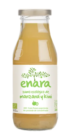 ZUMO DE MANZANA KIWI BIO, 100% EXPRIMIDO 200 ML BOTELLA - ENARA (ALIMENTACION NATURAL)
