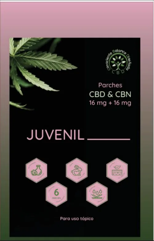 PARCHE JUVENIL 6/U. 16MG CBD + 16MG CBN 45MMX45MM
