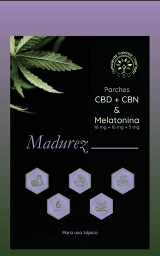 PARCHE MADUREZ 6/U. 16MG CBD + 16MG CBN + MELATONI 0 X6 CAJA - GANESHIVITAL CBD PARCHES Y AC