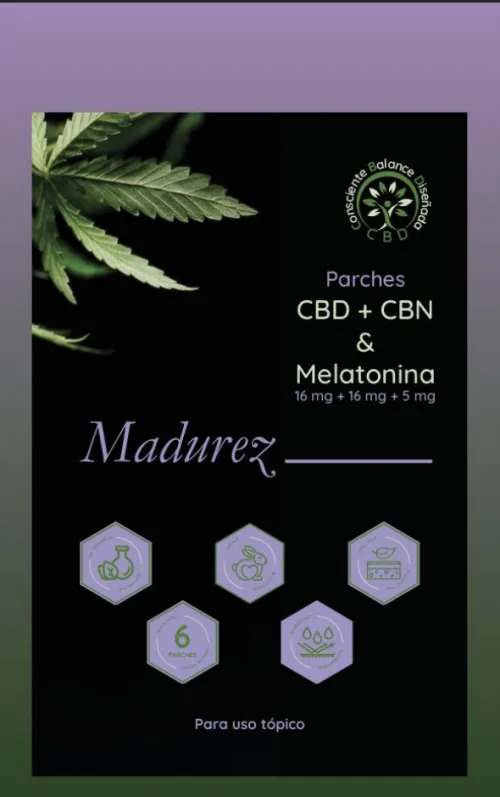 PARCHE MADUREZ 6/U. 16MG CBD + 16MG CBN + MELATONINA 45MMX45MM