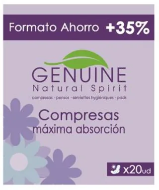 COMPRESAS DIA PACK AHORRO X20 CAJA - GENUINE (HIGIENE INTIMA)