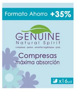 COMPRESAS NOCHE  PACK AHORRO X16 CAJA - GENUINE (HIGIENE INTIMA)