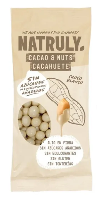 CACAO NUTS CHOCOLATE BLANCO 50 GR BOLSA - NATRULY (ALIMENTACION NATURAL)