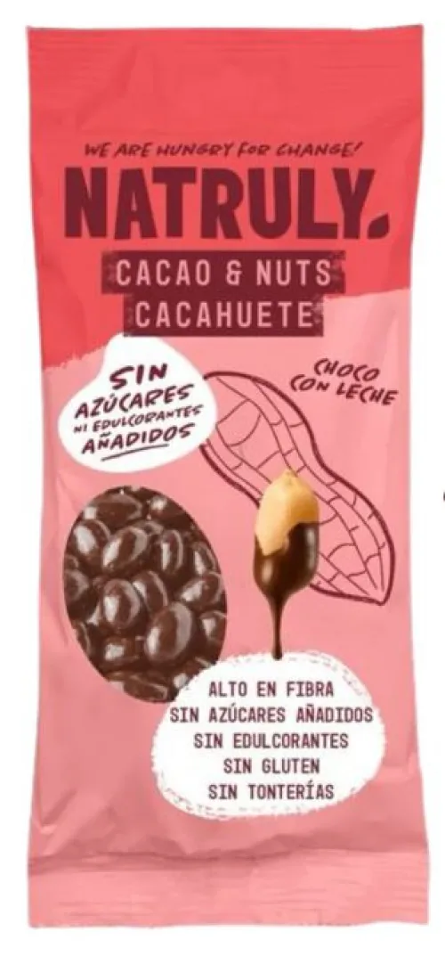 CACAO NUTS CHOCOLATE CON LECHE 50 GR BOLSA