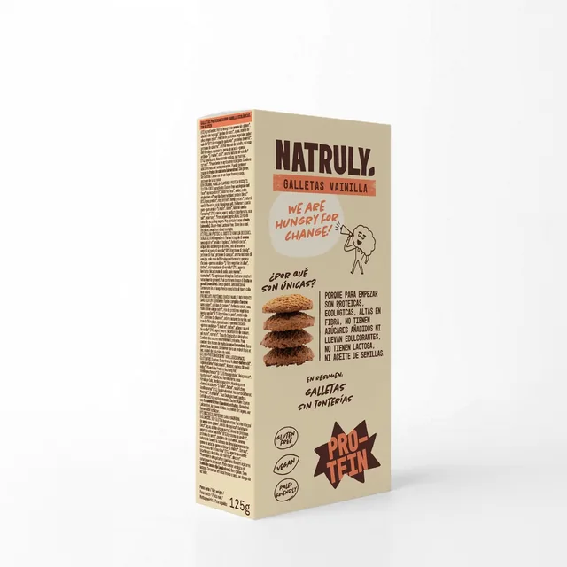 GALLETAS PROTEICA VAINILLA BIO 125GR (CJ7) -  NATRULY CAJA