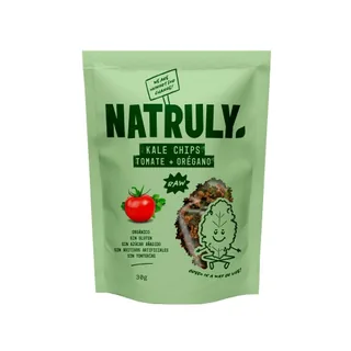 KALE CHIPS TOMATE Y OREGANO 30 GR BOLSA - NATRULY (ALIMENTACION NATURAL)