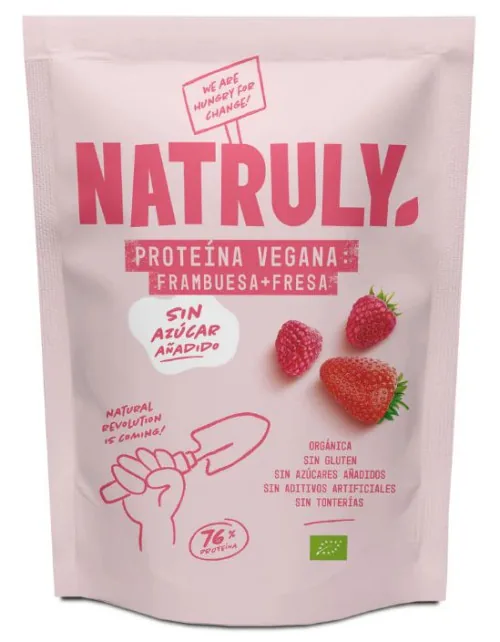 PROTEINA VEGANA DE FRAMBUESA Y FRESA BIO 350 GRS POLVO