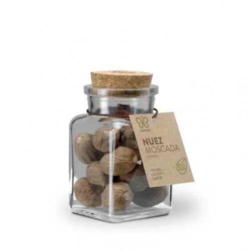 NUEZ MOSCADA GRANO ECO B.C. 60GR. TARRO CRISTAL
