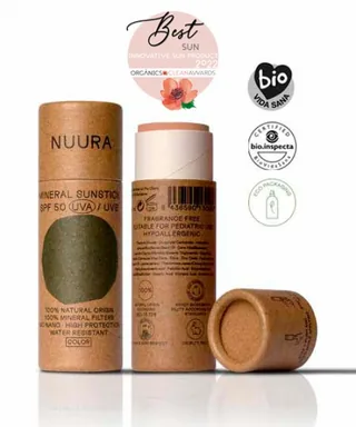 STICK NATURAL SPF50 COLOR FACIAL 14ML. - NUURA  (SOLARES ECO)