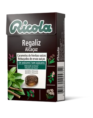CARAMELOS DE REGALIZ CON STEVIA S/A 50 GRS CAJA - RICOLA (CARAMELOS)