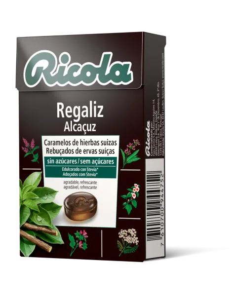 CARAMELOS DE REGALIZ CON STEVIA S/A 50 GRS CAJA