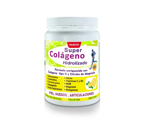 SUPER COLAGENO HIDROLIZADO SABOR LIMON 300GRS. BOTE
