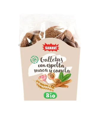 GALLETAS DE ESPELTA, MACA Y CANELA BIO 200 GRS BOLSA - SANAVI (ALIMENTACION NATURAL)