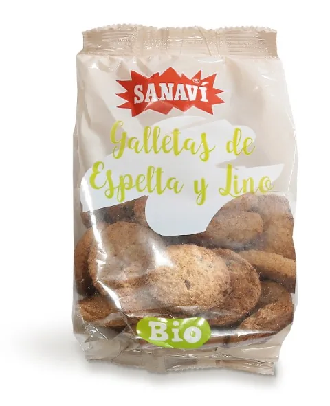 GALLETAS DE ESPELTA Y LINO BIO 200 GRS BOLSA