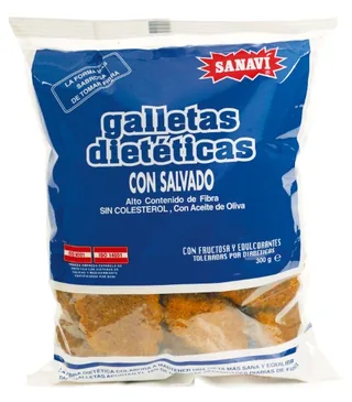 GALLETAS DE SALVADO 300 GRS BOLSA - SANAVI (ALIMENTACION NATURAL)