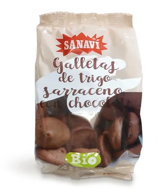 GALLETAS DE SARRACENO CHOCOLATE BIO 200 GRS BOLSA - SANAVI (ALIMENTACION NATURAL)