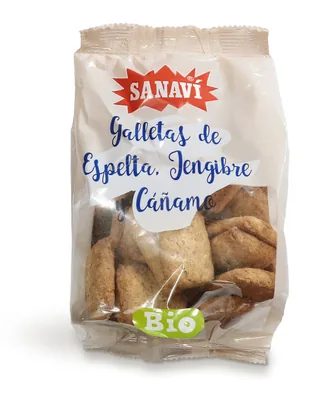 GALLETAS ESPELTA Y JENJIBRE BIO 200 GRS BOLSA - SANAVI (ALIMENTACION NATURAL)