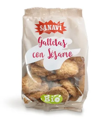 GALLETAS SESAMO BIO 250 GRS BOLSA - SANAVI (ALIMENTACION NATURAL)