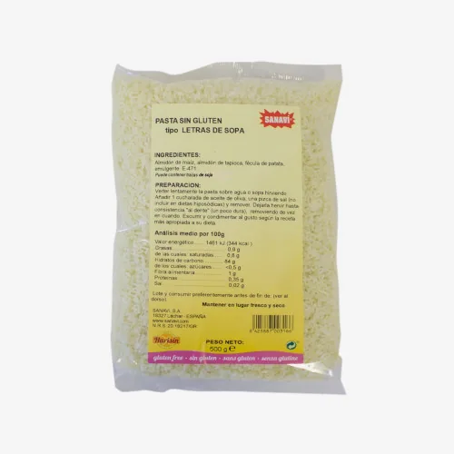 SOPA LETRAS HARISÍN 500 GRS BOLSA