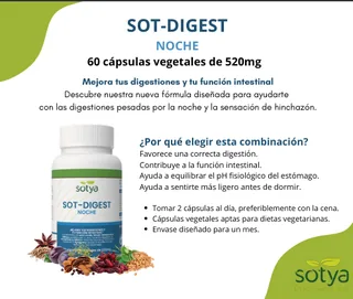 SOT DIGEST NOCHE 520 MG X60 CAPSULAS - SOTYA (COMP.ALIMENTICIO)