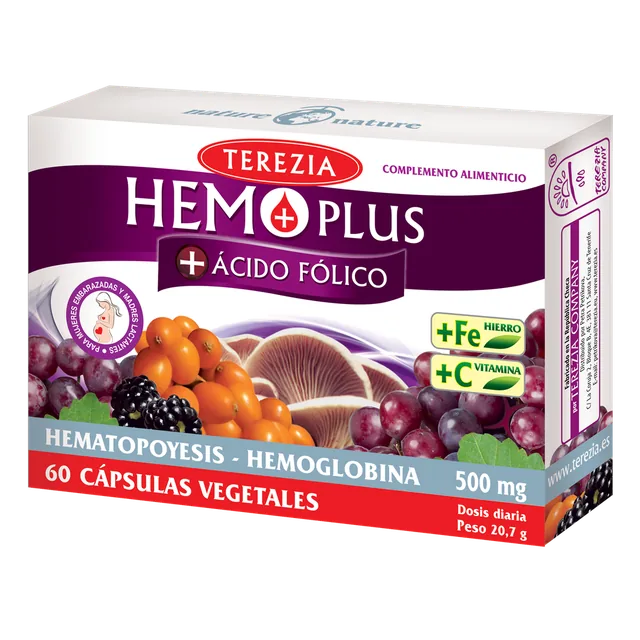 HEMO PLUS +ACIDO FOLICO 500 MG X60 CAPSULAS