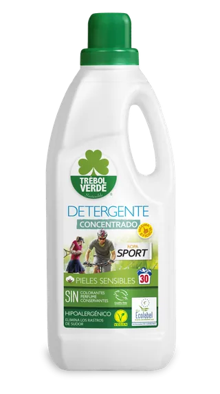 DETERGENTE DE ROPA DE DEPORTE ECO 1.5 LT BOTELLA - TREBOL VERDE (LIMPIEZA ECO)