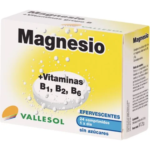 MAGNESIO + VITAMINAS B1, B2, B6 EFERVESCENTE 2.8 GR X24 COMPRIMIDOS